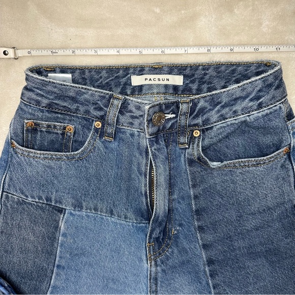 PacSun High Waist Boyfriend Patchwork Denim Jeans Size 22 - Picture 8 of 14